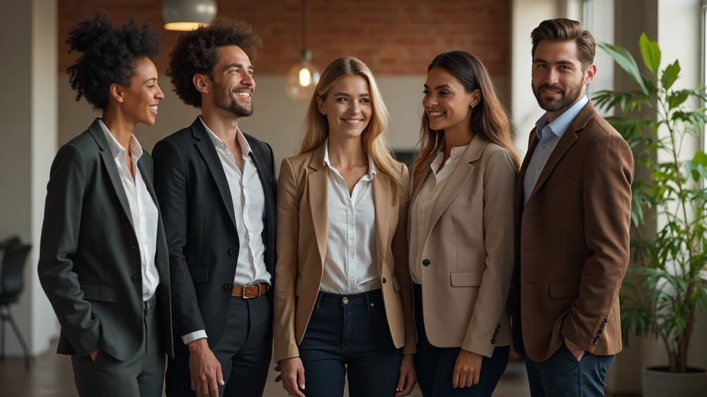 Diverse professionals die samenwerken en elkaar ondersteunen in een inclusieve werkomgeving
